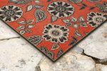 Trans Ocean Riviera Floral Vine Red Area Rug by Liora Manne Sale