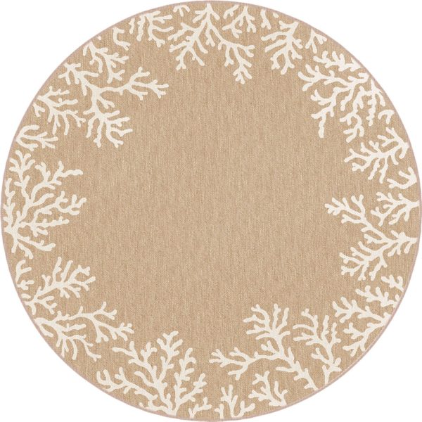 Trans Ocean Carmel 8448 12 Coral Border Beige Area Rug by Liora Manne Supply