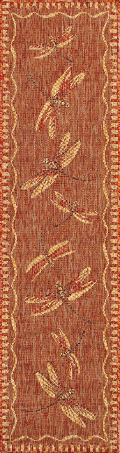 Trans Ocean Carmel 8440 24 Dragonfly Red Area Rug by Liora Manne Online Sale