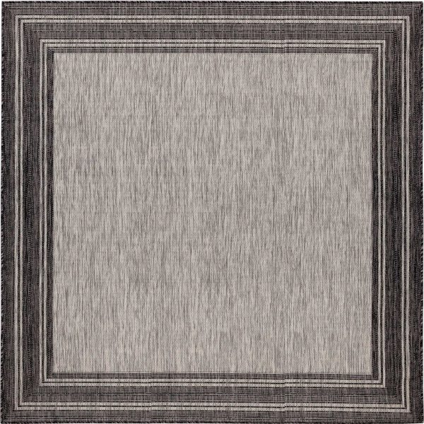 Trans Ocean Carmel 8425 48 Multi Border Black Area Rug by Liora Manne For Cheap