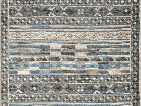 Trans Ocean Ashford 8137 03 Tribal Blue Area Rug by Liora Manne Online