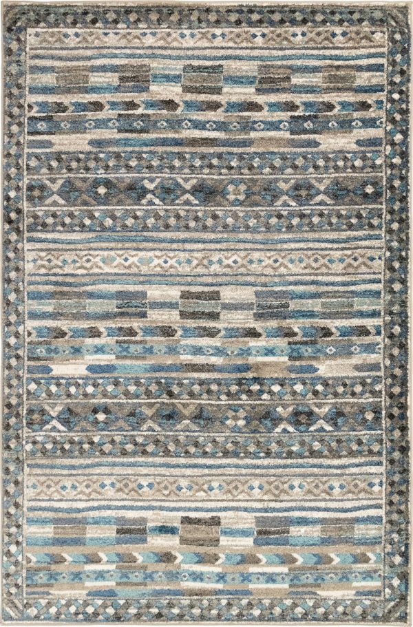 Trans Ocean Ashford 8137 03 Tribal Blue Area Rug by Liora Manne Online