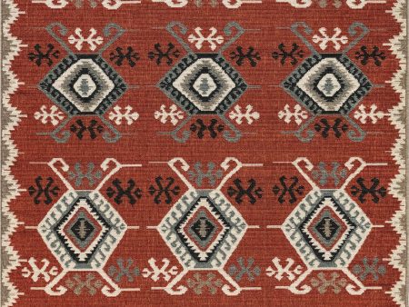 Trans Ocean Riviera Kilim Red Area Rug by Liora Manne Hot on Sale